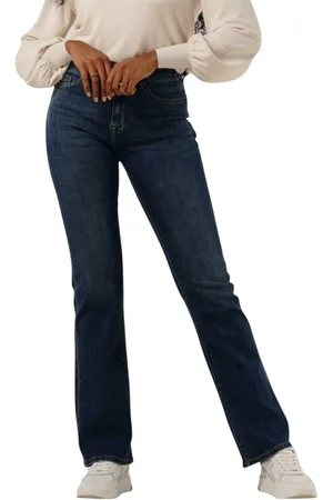 Summum Woman Jeans, Dames, Blauw, S, Katoen, Uitlopende Lichtgewicht Katoenen Jeans
