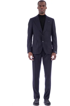 LARDINI Pakken, Heren, Blauw, L, Wol, Blauw Gestreept Wol-Cashmere Jurkje