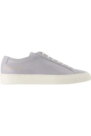 COMMON PROJECTS Schoenen, Dames, Blauw, 39 EU, Leer, Leren Sneakers - Ronde Neus, Vetersluiting