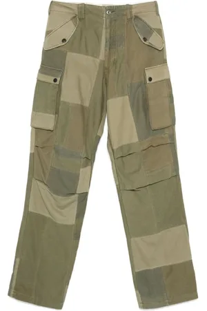 GALLERY DEPT. Broeken, Heren, Groen, W38, Katoen, Olijfgroene Cargo Broek met Patchwork