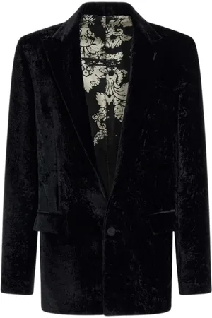 Roberto Cavalli Jassen, Heren, Zwart, L, Broccato Print Blazer