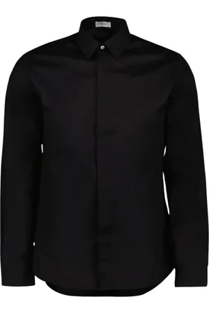 Dior Overhemden, Heren, Zwart, L, Katoen, Oblique Shirt met Lange Mouwen