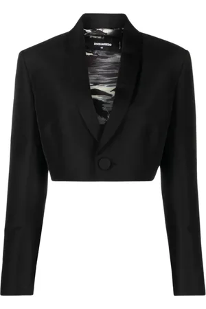 Dsquared2 Jassen, Dames, Zwart, M, Polyester, Cropped Blazer