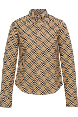 Burberry Blouses & Shirts, Dames, , 4Xs, Katoen, Geruite katoenen blouse