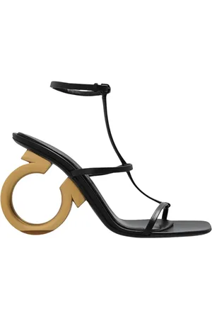 Salvatore Ferragamo Schoenen, Dames, Zwart, 35 1/2 EU, Leer, Elina Sandalen met hak