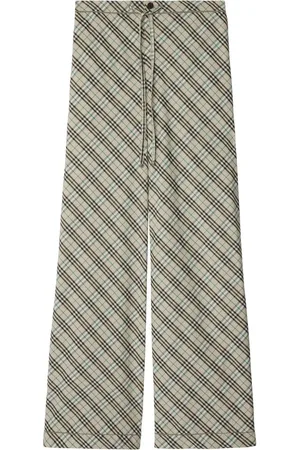 Burberry Broeken, Dames, Veelkleurig, S, Katoen, Vintage Check Katoenen Broek met Trekkoord