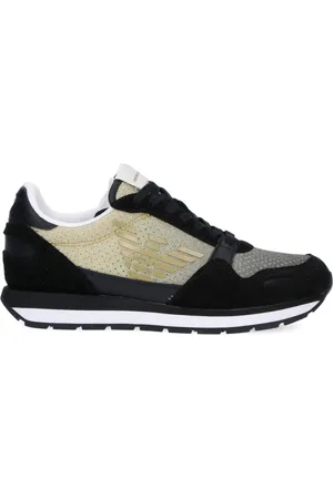 Emporio Armani Schoenen, Dames, Zwart, 36 EU, Leer, Sneakers