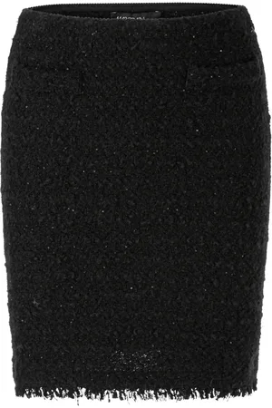 Marc Cain Rokken, Dames, Zwart, M, Wol, Gebreide Mini Rok met Lurex Details