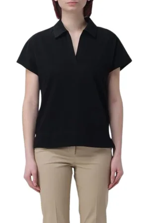 FAY Tops, Dames, Zwart, M, Katoen, Polo Shirt