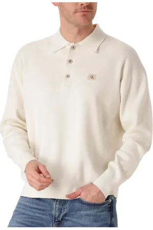 Calvin Klein Truien, Heren, Wit, S, Katoen, Katoenen Polo Trui