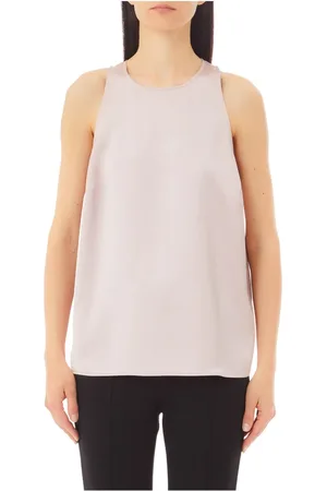 Liu Jo Tops, Dames, Roze, XS, Satijn, Satijnen Top met Strikdetail