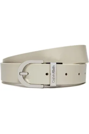 Calvin Klein Accessoires, Dames, , 105 CM, Leer, Omkeerbare Riem met Ronde Gesp