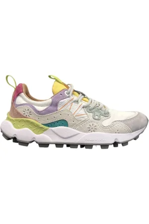 Flower Mountain Schoenen, Dames, Veelkleurig, 40 EU, Suède, 1i 29 Liliac Witte Sneakers