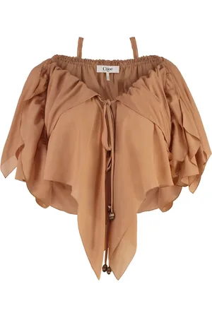 Chloé Blouses & Shirts, Dames, Roze, S, Zijden Blouse met Ruffles