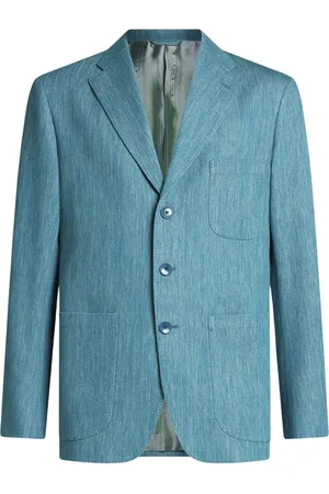 Etro Jassen, Heren, Blauw, L, Heldere Blauwe Stijlvolle Jassen