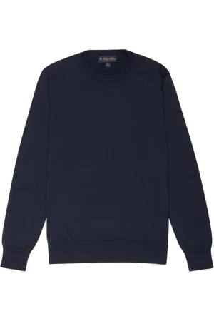 Brooks Brothers Sweatshirts & Hoodies, Heren, Blauw, M, Katoen, Supima Katoenen Sweater met Ronde Hals