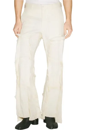 Comme des Garçons Broeken, Heren, , L, Wol, Frayed Panel Wool Pants