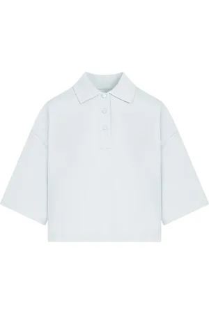Bottega Veneta Blouses & Shirts, Dames, Blauw, M, Katoen, Katoenen Polo Shirt