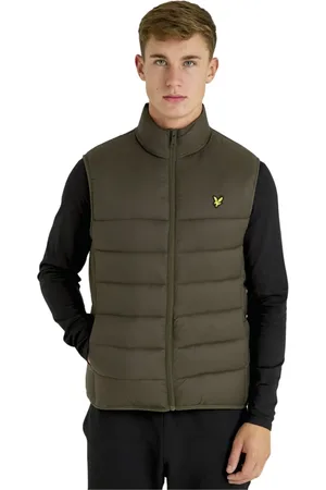 Lyle & Scott Jassen, Heren, Groen, S, Polyester, Olive Gewatteerd Gilet