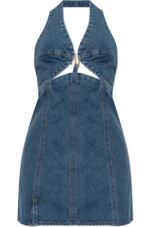 Cult Gaia Kleedjes, Dames, Blauw, S, Denim, Denim jurk Rumi