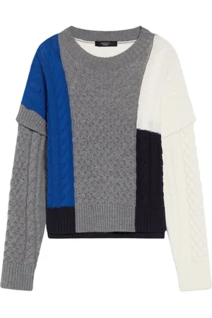 Max Mara Truien, Dames, Veelkleurig, L, Stijlvolle Gebreide Trui met Uniek Patroon