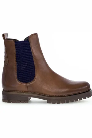 Gabor Schoenen, Dames, Bruin, 40 1/2 EU, Leer, Glad Leren Enkellaarsjes
