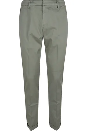 Dondup Broeken, Heren, Groen, W33, Katoen, Groene Broek Verhoog Stijl Ss 25