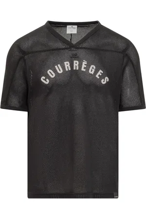 Courrèges Tops, Heren, Zwart, S, Baseball Mesh T-Shirt