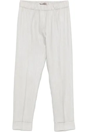 D.EXTERIOR Broeken, Dames, Grijs, L, Linnen, Grijze Linnenmix Chique Broek