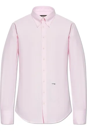 Dsquared2 Overhemden, Heren, Roze, S, Katoen, Katoenen overhemd