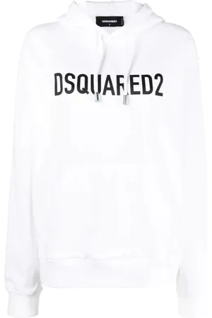 Dsquared2 Sweatshirts & Hoodies, Dames, Wit, L, Katoen, Cozy Stylish Hoodie