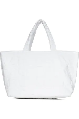 Dsquared2 Tassen, Dames, Wit, ONE Size, Katoen, Beach Logo Tote Bag