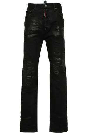 Dsquared2 Jeans, Heren, Zwart, S, Denim, Zwarte Denim Broek met Scheuren