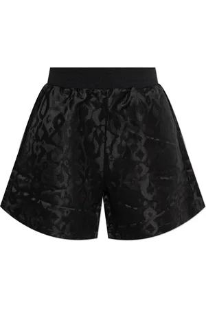 EA7 Korte broeken, Dames, Zwart, M, Polyester, Shorts met dierenprint