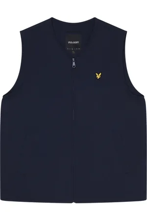 Lyle & Scott Jassen, Heren, Blauw, L, Polyester, Lichtgewicht Gevoerde Gilet