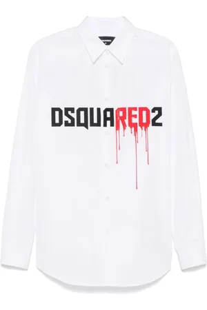 Dsquared2 Overhemden, Heren, Wit, XL, Katoen, Casual Overhemd
