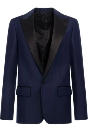 Roberto Cavalli Jassen, Heren, Blauw, 2Xl, Wol, Donkerblauw Single-Breasted Jas