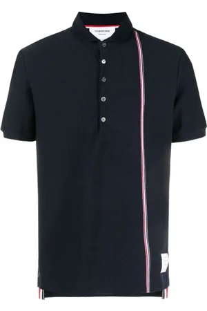 Thom Browne Tops, Heren, Blauw, L, Katoen, Rwb Polo Shirt