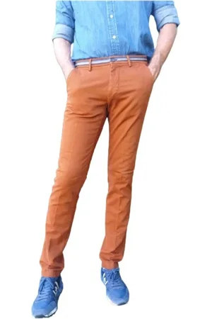 Masons Broeken, Heren, Bruin, S, Katoen, Slim Chino Broek