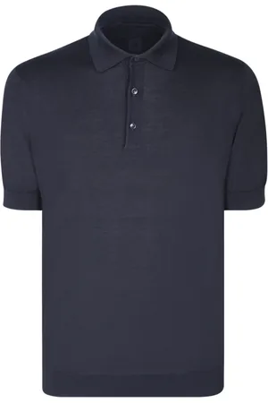 LARDINI Tops, Heren, Blauw, S, Katoen, Katoenen polo shirt met korte mouwen