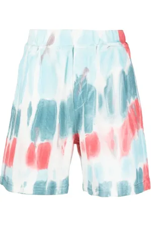 Dsquared2 Korte broeken, Heren, Veelkleurig, M, Katoen, Tie Dye Distressed Relax Fit Shorts