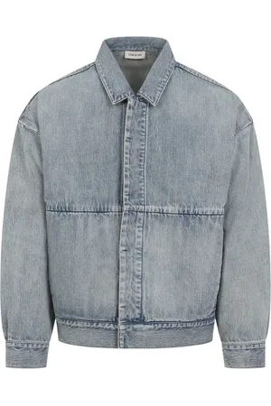 FEAR OF GOD Jassen, Heren, Blauw, L, Denim, Denim Trucker Jacket