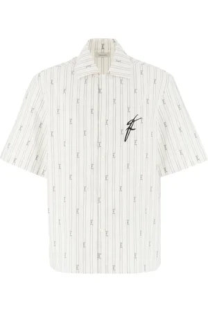 Salvatore Ferragamo Overhemden, Heren, Wit, L, Katoen, Kort Mouw Shirt