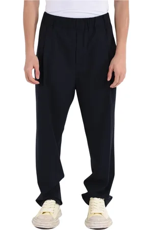LANEUS Broeken, Heren, Blauw, S, Wol, Wijde Pijp Wol Monobroek