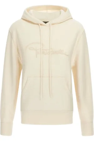 Roberto Cavalli Sweatshirts & Hoodies, Dames, , M, Wol, Logo Sweatshirt Ivory Female Made in Italy