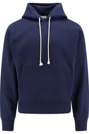 Saint Laurent Sweatshirts & Hoodies, Heren, Blauw, M, Katoen, Blauwe Hoodie Biologisch Katoen