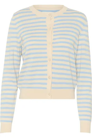 Part Two Truien, Dames, Blauw, M, Katoen, Zachte Chambray Streep Vest