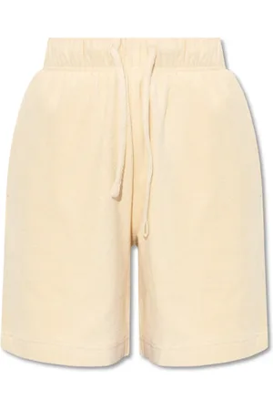 Burberry Korte broeken, Dames, Geel, M, Katoen, Shorts met logo