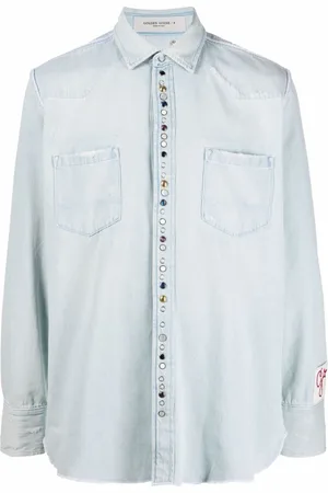 Golden Goose Overhemden, Heren, Blauw, M, Heldere Blauwe Shirt Stijlvol Ontwerp