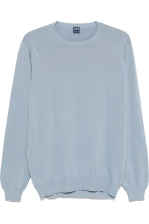FEDELI Truien, Heren, Blauw, L, Katoen, Katoenen Trui